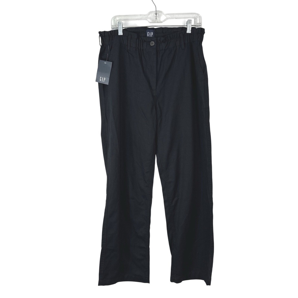 Gap Easy Twill Pants Womens Large Solid Black Pockets Work School Beach Travel‎